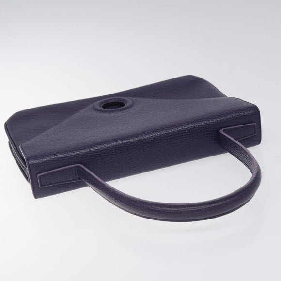 LOEWE Hand Bag Leather Purple Auth BD1451