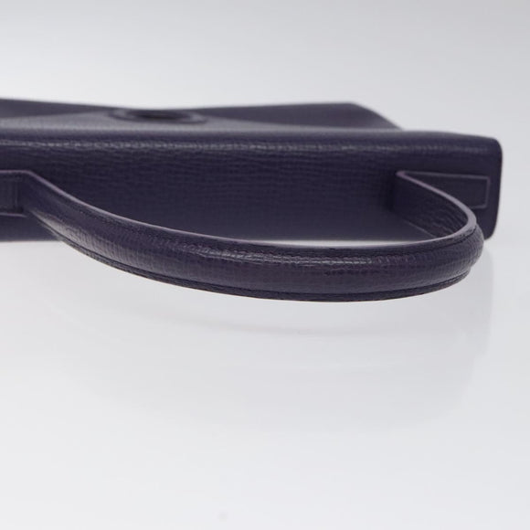 LOEWE Hand Bag Leather Purple Auth BD1451