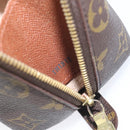 LOUIS VUITTON Monogram Trousse Demi Ronde Cosmetic Pouch M47520 LV Auth BD1455-12