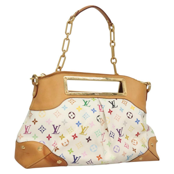 LOUIS VUITTON Monogram Multicolor Judy GM Shoulder Bag White M40253 Auth BD1463V