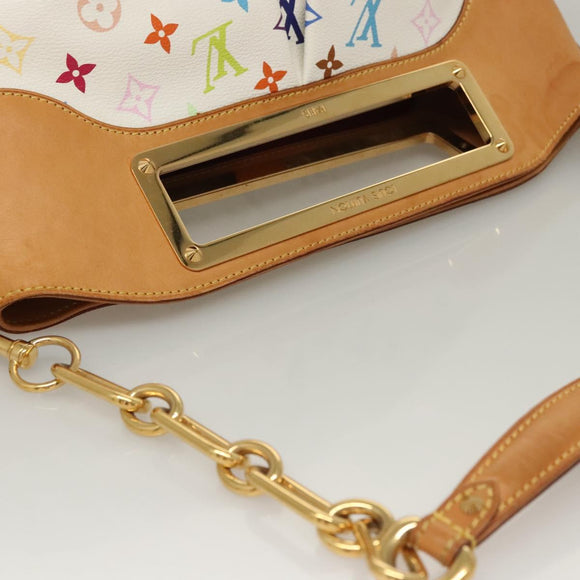 LOUIS VUITTON Monogram Multicolor Judy GM Shoulder Bag White M40253 Auth BD1463V