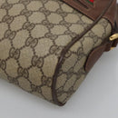 GUCCI GG Supreme Web Sherry Line Bag PVC Beige Gold 001 113 6165 Auth BD1465-9