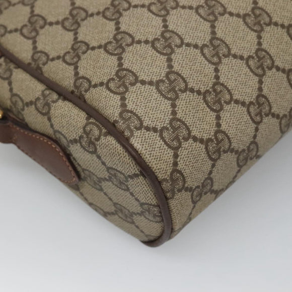 GUCCI GG Supreme Web Sherry Line Bag PVC Beige Gold 001 113 6165 Auth BD1465