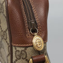 GUCCI GG Supreme Web Sherry Line Bag PVC Beige Gold 001 113 6165 Auth BD1465-17