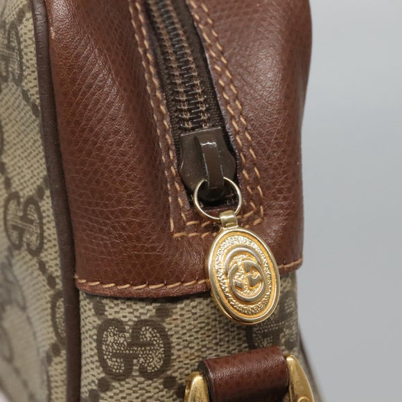 GUCCI GG Supreme Web Sherry Line Bag PVC Beige Gold 001 113 6165 Auth BD1465