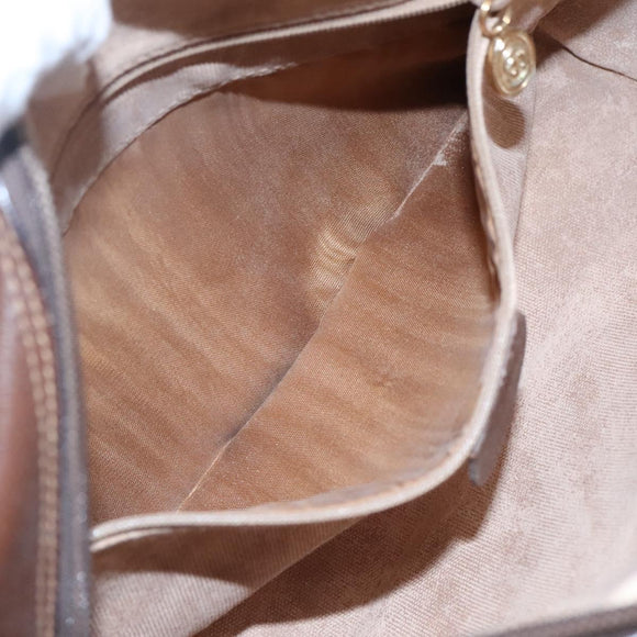 GUCCI GG Supreme Web Sherry Line Bag PVC Beige Gold 001 113 6165 Auth BD1465