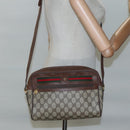 GUCCI GG Supreme Web Sherry Line Bag PVC Beige Gold 001 113 6165 Auth BD1465-22