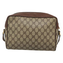 GUCCI GG Supreme Web Sherry Line Bag PVC Beige Gold 001 113 6165 Auth BD1465-2