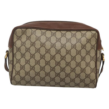 GUCCI GG Supreme Web Sherry Line Bag PVC Beige Gold 001 113 6165 Auth BD1465 - 0