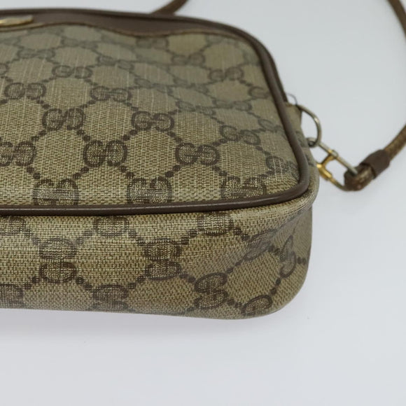 GUCCI GG Supreme Shoulder Bag PVC Beige 97 02 068 Auth BD1474