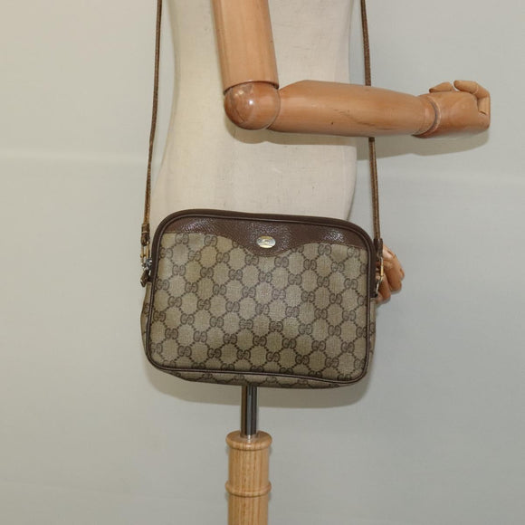 GUCCI GG Supreme Shoulder Bag PVC Beige 97 02 068 Auth BD1474