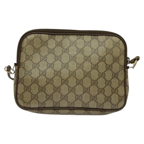 GUCCI GG Supreme Shoulder Bag PVC Beige 97 02 068 Auth BD1474