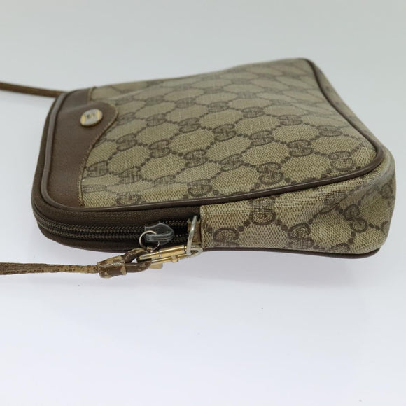 GUCCI GG Supreme Shoulder Bag PVC Beige 97 02 068 Auth BD1474