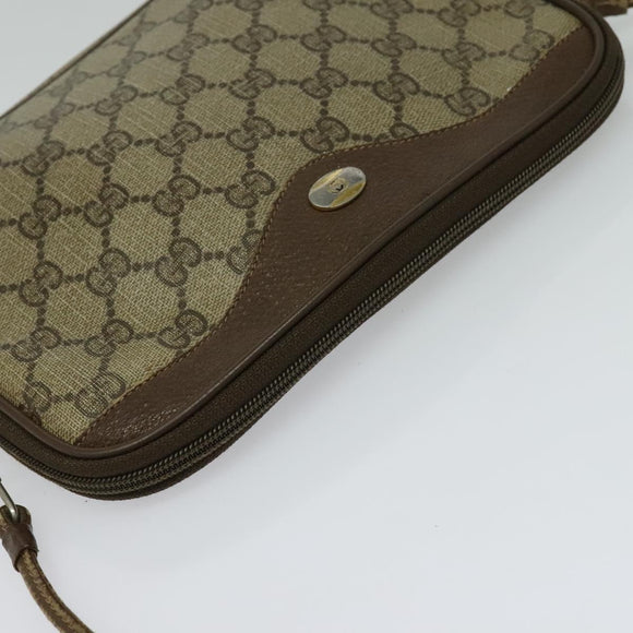 GUCCI GG Supreme Shoulder Bag PVC Beige 97 02 068 Auth BD1474