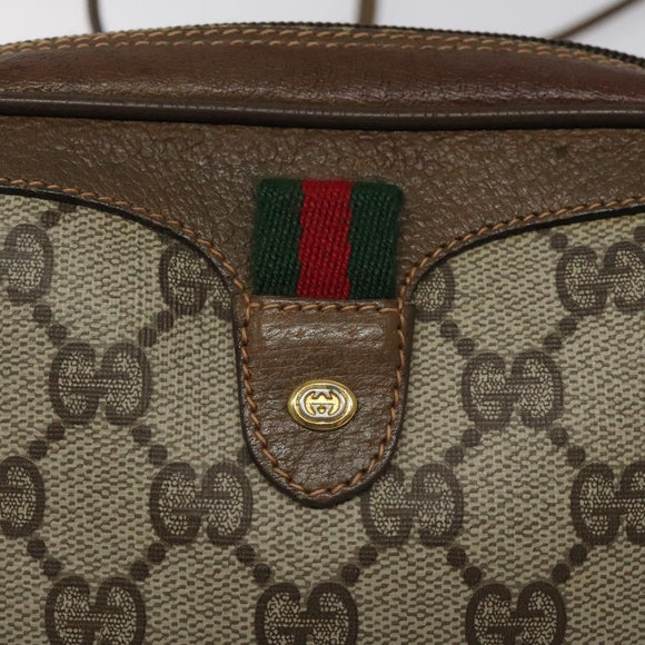 GUCCI GG Supreme Web Sherry Line Shoulder Bag PVC Beige 89 02 066 Auth BD148