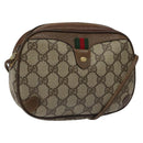 GUCCI GG Supreme Web Sherry Line Shoulder Bag PVC Beige 89 02 066 Auth BD148-1