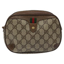 GUCCI GG Supreme Web Sherry Line Shoulder Bag PVC Beige 89 02 066 Auth BD148-13