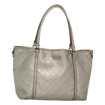 GUCCI GG implementation Tote Bag Silver 197953 Auth BD1491