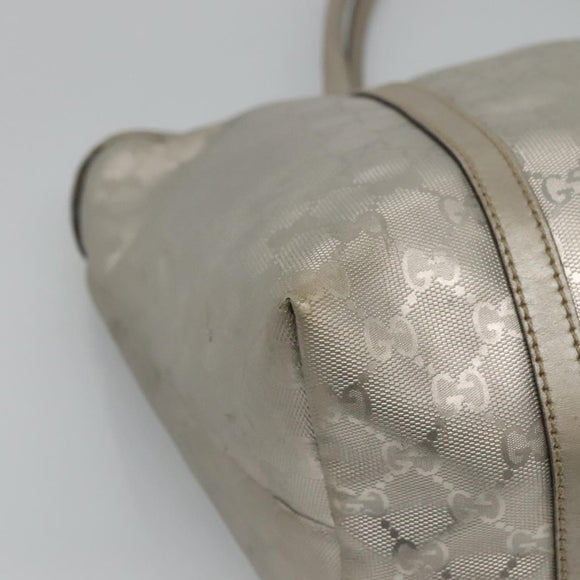 GUCCI GG implementation Tote Bag Silver 197953 Auth BD1491