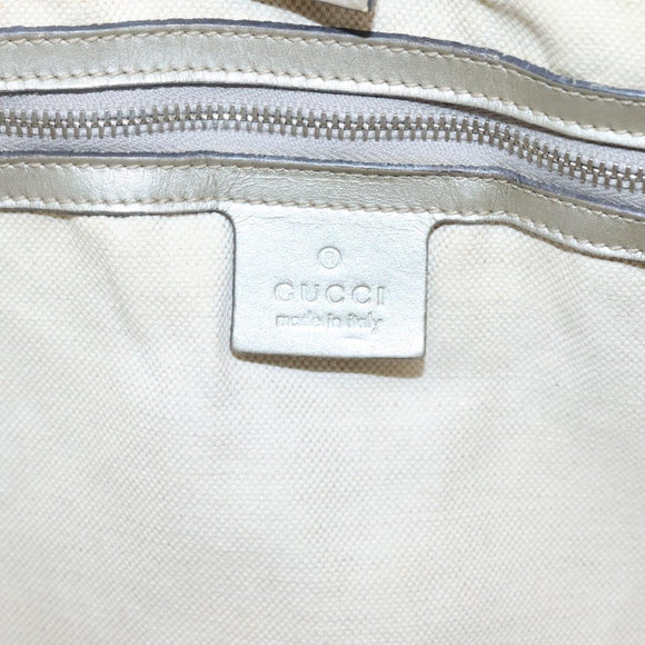 GUCCI GG implementation Tote Bag Silver 197953 Auth BD1491