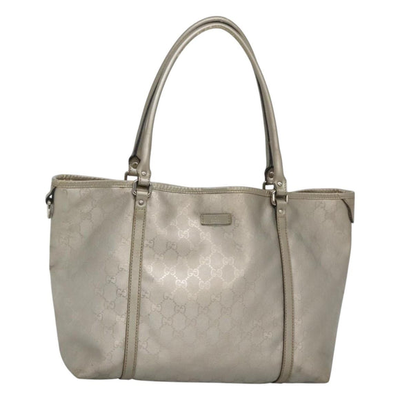 GUCCI GG implementation Tote Bag Silver 197953 Auth BD1491