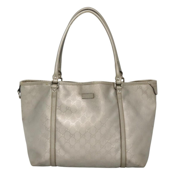 GUCCI GG implementation Tote Bag Silver 197953 Auth BD1491