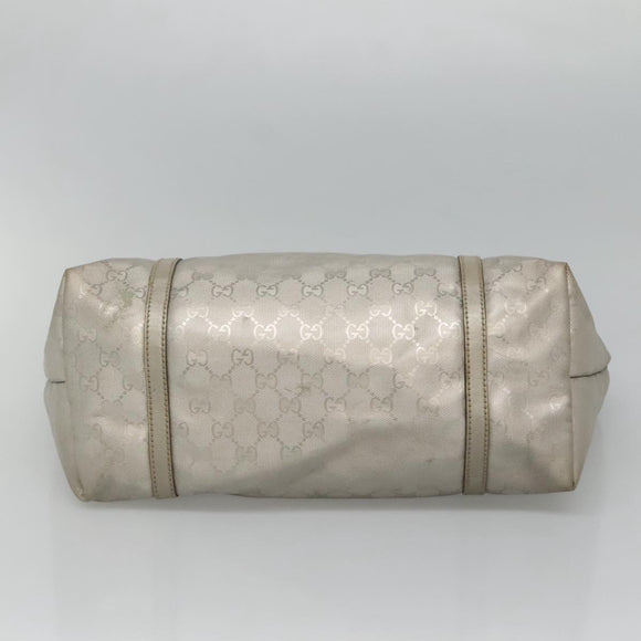 GUCCI GG implementation Tote Bag Silver 197953 Auth BD1491
