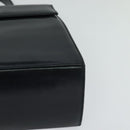 Salvatore Ferragamo Gancini Hand Bag Leather 2way Black Gold Auth BD1498-15