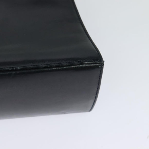 Salvatore Ferragamo Gancini Hand Bag Leather 2way Black Gold Auth BD1498