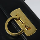 Salvatore Ferragamo Gancini Hand Bag Leather 2way Black Gold Auth BD1498-18