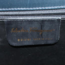 Salvatore Ferragamo Gancini Hand Bag Leather 2way Black Gold Auth BD1498-12