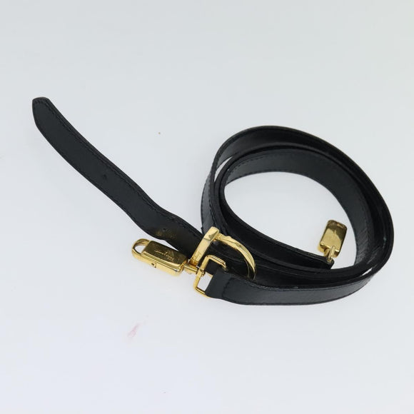 Salvatore Ferragamo Gancini Hand Bag Leather 2way Black Gold Auth BD1498
