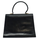 Salvatore Ferragamo Gancini Hand Bag Leather 2way Black Gold Auth BD1498-2