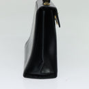 Salvatore Ferragamo Gancini Hand Bag Leather 2way Black Gold Auth BD1498-3
