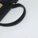 Salvatore Ferragamo Gancini Hand Bag Leather 2way Black Gold Auth BD1498-7
