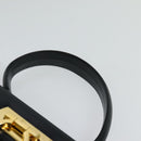 Salvatore Ferragamo Gancini Hand Bag Leather 2way Black Gold Auth BD1498-14