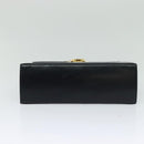Salvatore Ferragamo Gancini Hand Bag Leather 2way Black Gold Auth BD1498-5