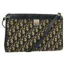 Christian Dior Trotter Canvas Shoulder Bag Navy Gold Auth BD1501-1