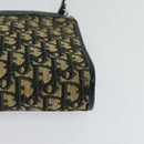 Christian Dior Trotter Canvas Shoulder Bag Navy Gold Auth BD1501-14