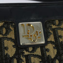 Christian Dior Trotter Canvas Shoulder Bag Navy Gold Auth BD1501-10