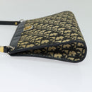 Christian Dior Trotter Canvas Shoulder Bag Navy Gold Auth BD1501-3