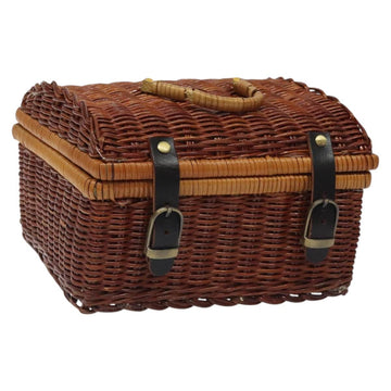 GIVENCHY Hand Bag Raffia Brown Auth BD1504