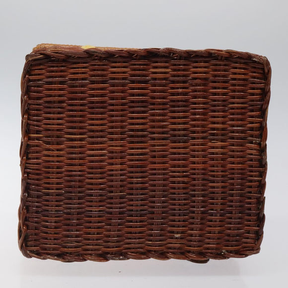 GIVENCHY Hand Bag Raffia Brown Auth BD1504