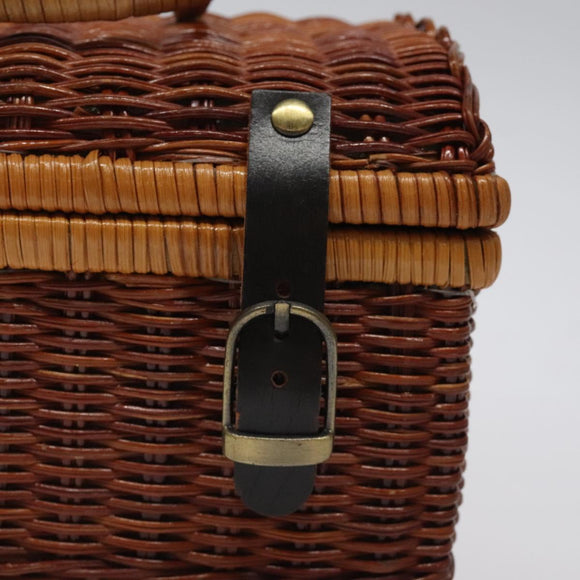 GIVENCHY Hand Bag Raffia Brown Auth BD1504