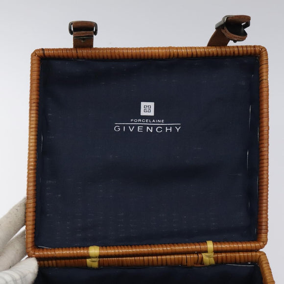 GIVENCHY Hand Bag Raffia Brown Auth BD1504