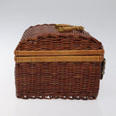 GIVENCHY Hand Bag Raffia Brown Auth BD1504-3