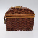 GIVENCHY Hand Bag Raffia Brown Auth BD1504-4