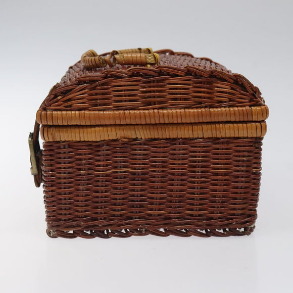 GIVENCHY Hand Bag Raffia Brown Auth BD1504