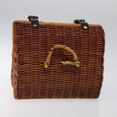 GIVENCHY Hand Bag Raffia Brown Auth BD1504-6