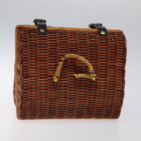 GIVENCHY Hand Bag Raffia Brown Auth BD1504